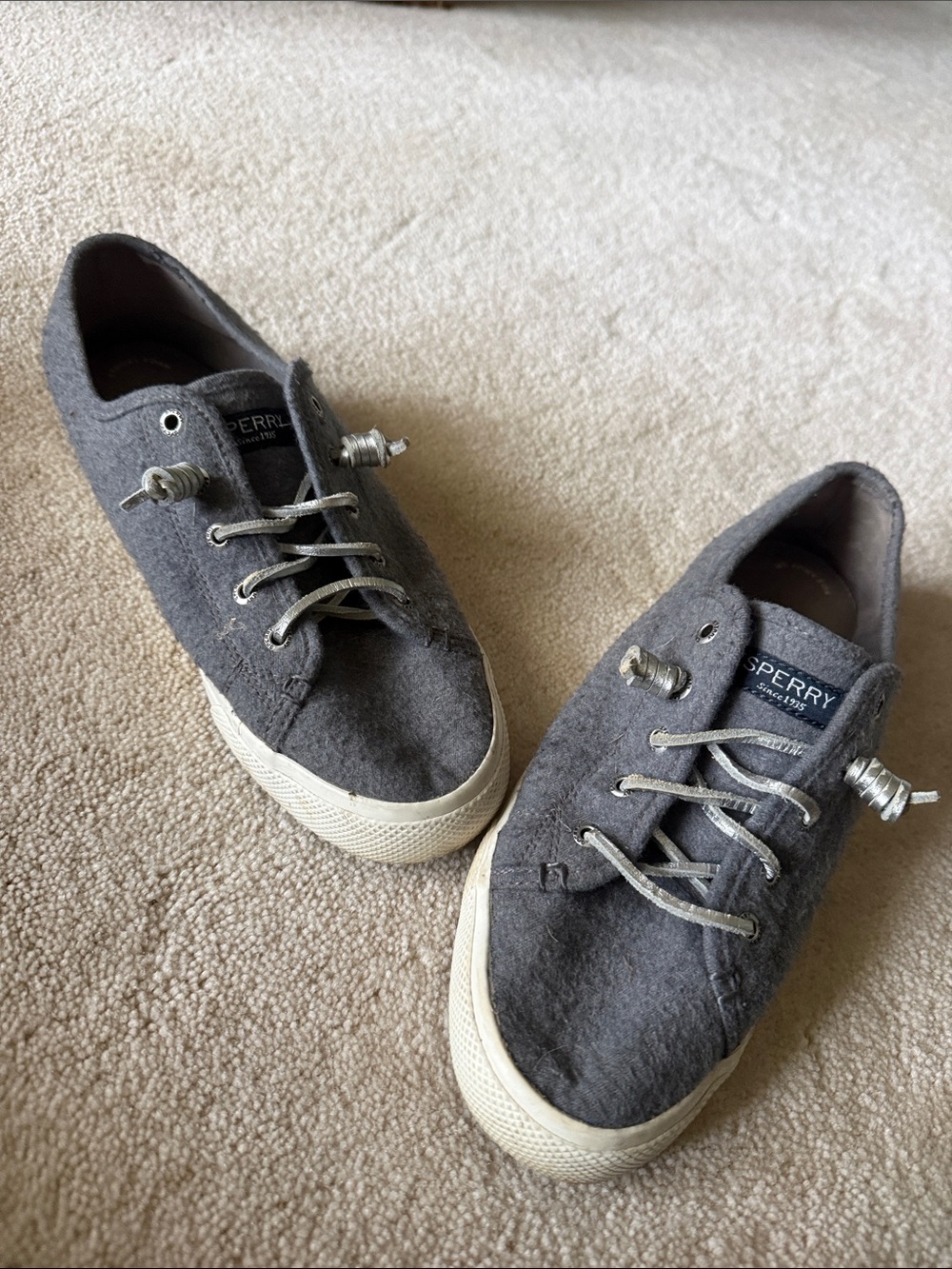 Sperry Charcoal Gray Canvas Low-Top Sneakers